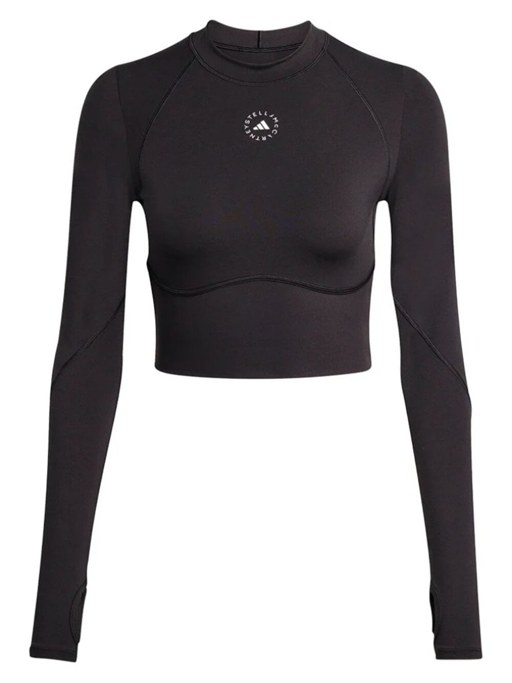 adidas By Stella McCartneyWomen's Black Training Longsleeve Crop Top Sz S NWT